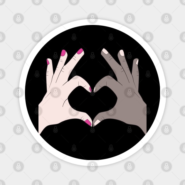 Hands Making Heart Shape Love Sign Language Valentine's Day Magnet by Okuadinya